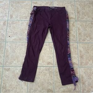 Purple Pants with Fringe Detail